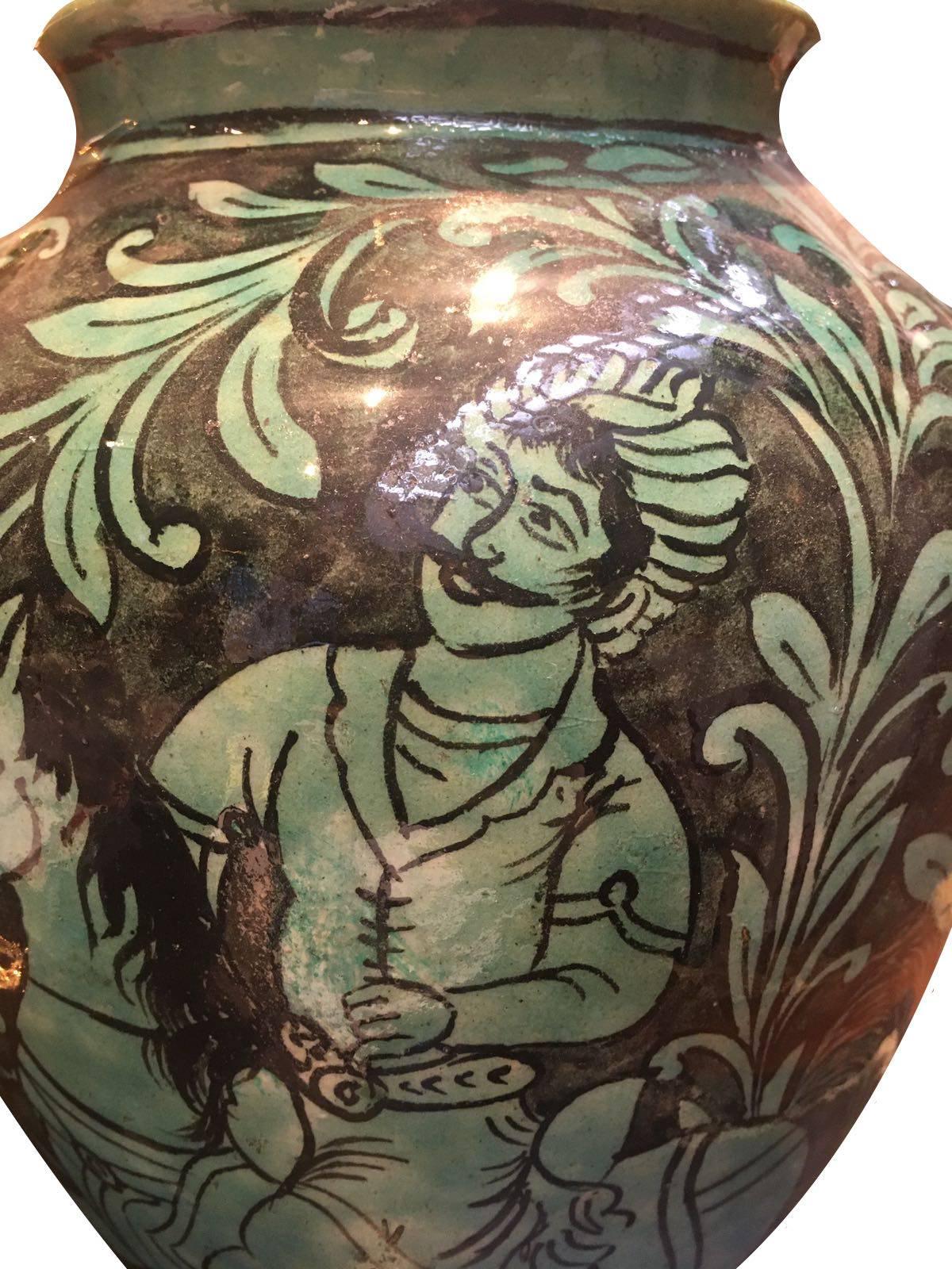 Persian 19th Century Qajar Ceramic Vase For Sale