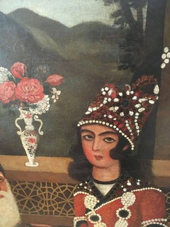 19th Century Qajar Oil Painting of Prince Mirza Mohammed Hassen
