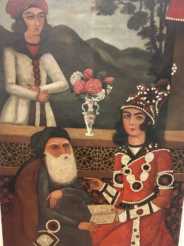 19th Century Qajar Oil Painting of Prince Mirza Mohammed Hassen For Sale 2