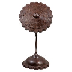 19th Century Qajar Persian Gold Inlaid Table Mirror