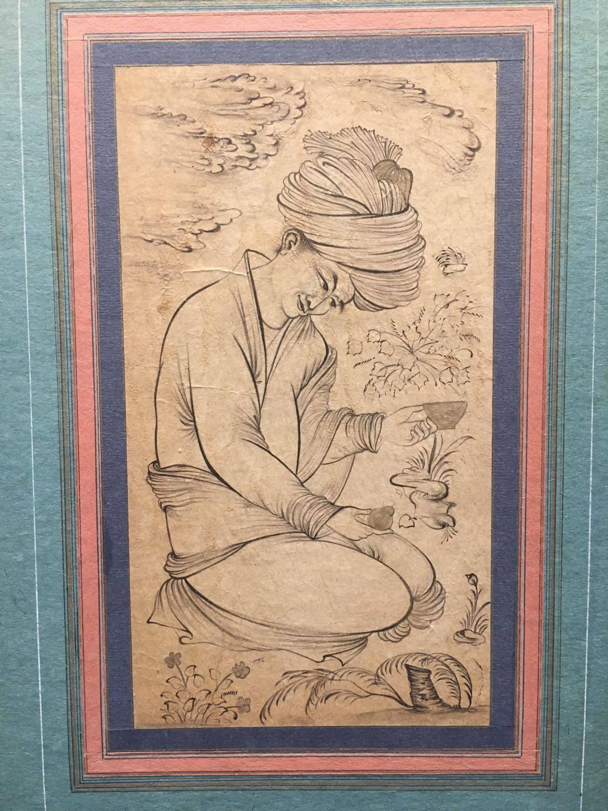 19th century, Qajari drawing 

Dimensions: 45 x 30cm.