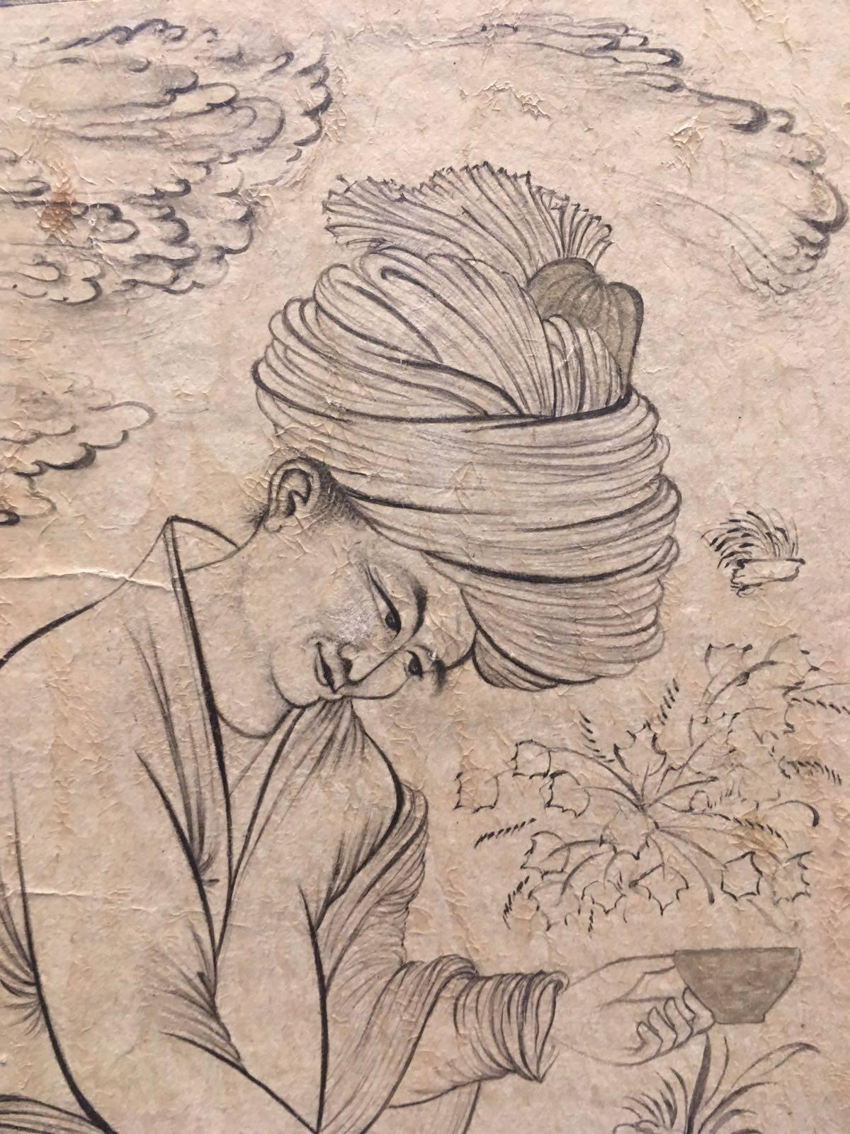 Other 19th Century, Qajari Drawing For Sale