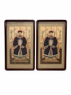 19th Century - Qing Chinese Ancestor Paintings of Court Dignitaries 107cm / 42in