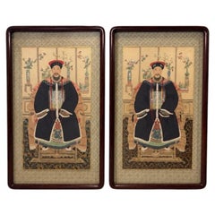 19th Century - Qing Chinese Ancestor Paintings of Court Dignitaries 107cm / 42in