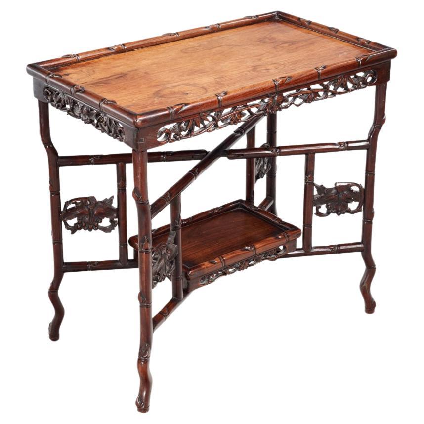 19th Century Qing Chinese Hardwood Tray Top Table For Sale