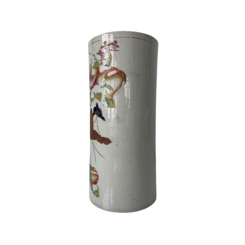 Siglo XIX Dinastía Qing China Famille Rose Soporte para sombrero o recipiente para cepillo en venta 1