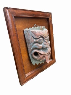 Maschera rituale cinese Nuo della dinastia Qing del XIX secolo