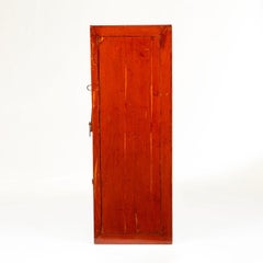 19th Century Qing Dynasty Chinese Sideboard in Original Orange-Red and Black Lac