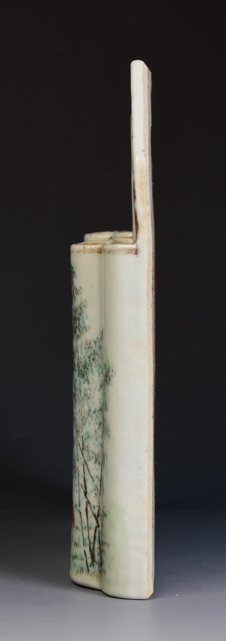 19th Century, Qing Dynasty, Rare Antique Chinese Porcelain Letter Holder For Sale 8