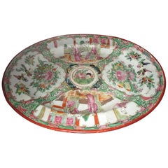 19th Century Qing Rose Medallion Porcelain Platter