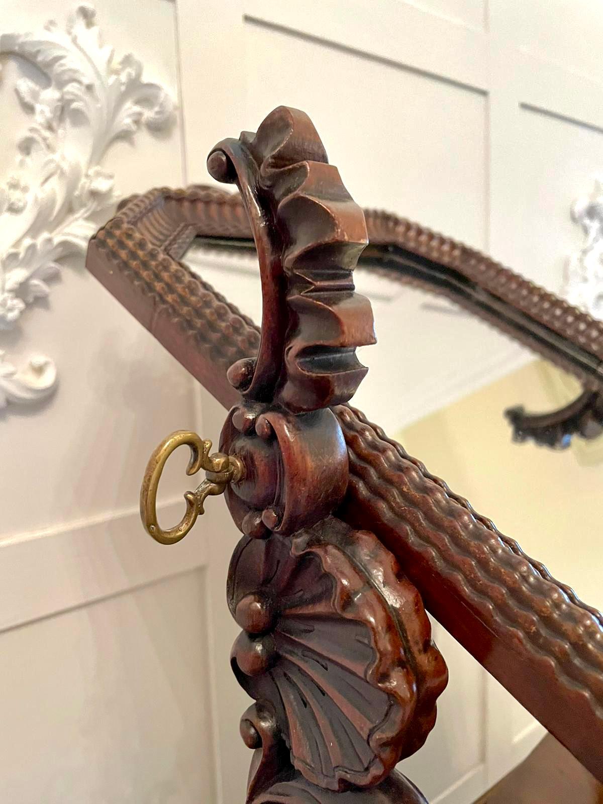 Début de l'époque victorienne Miroir pivotant victorien ancien en acajou de qualité du 19ème siècle en vente