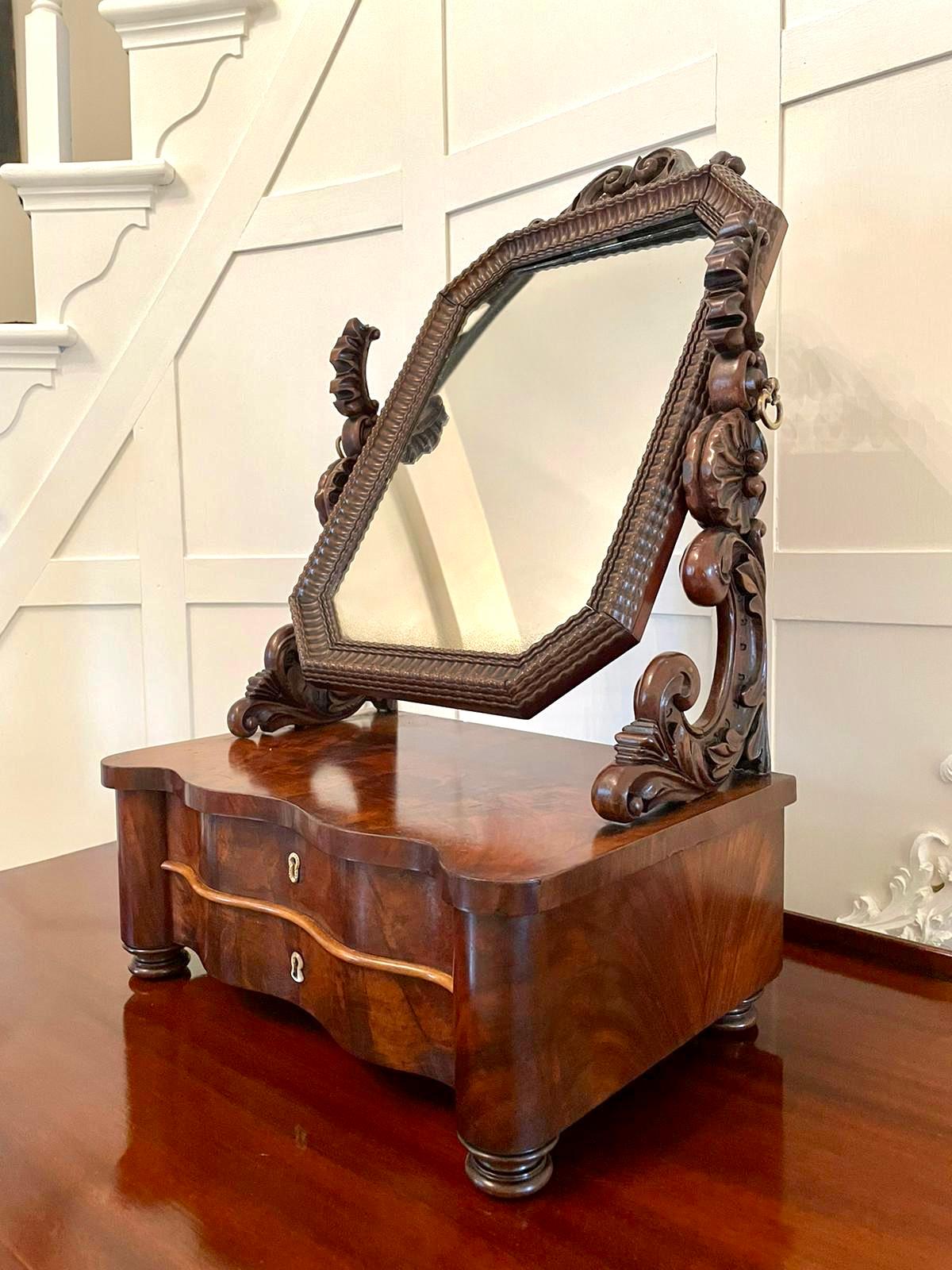 19th Century Quality Antique Victorian Mahogany Swing Mirror For Sale 1
