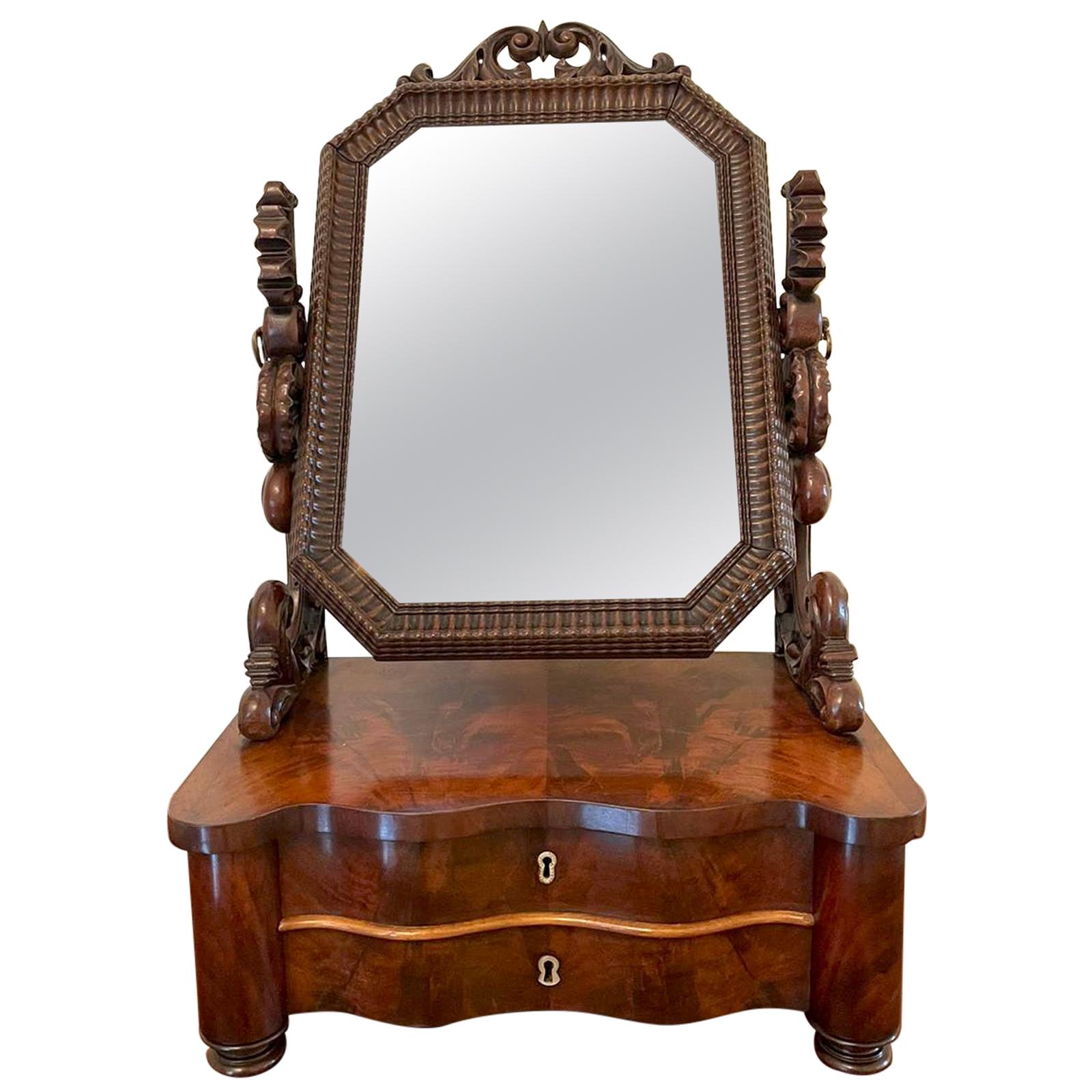 19th Century Quality Antique Victorian Mahogany Swing Mirror For Sale