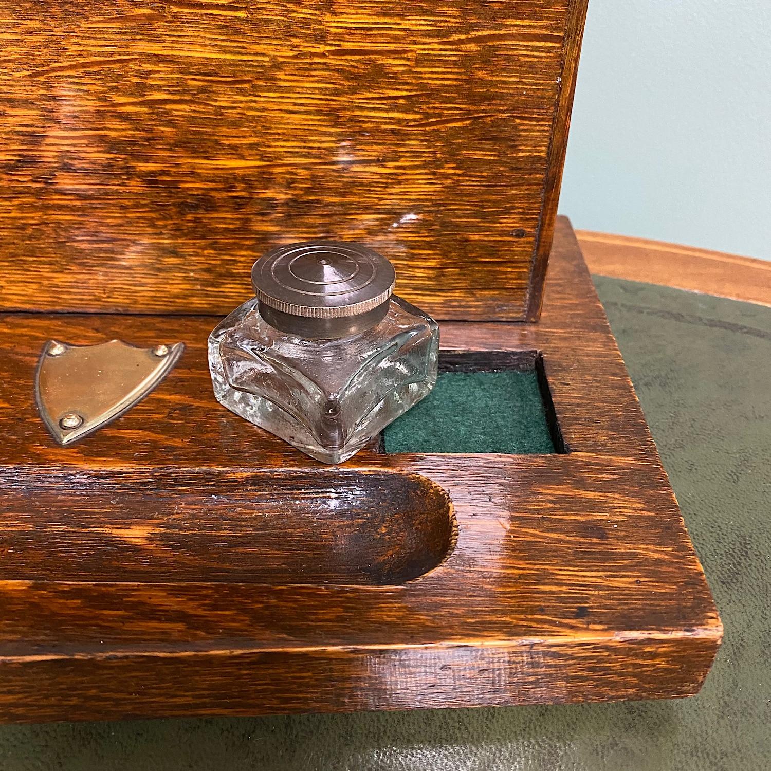 19th Century Quality Victorian Oak Antique Stationary Box In Good Condition For Sale In Clitheroe, GB