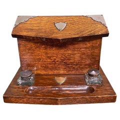 19th Century Quality Victorian Oak Antique Stationary Box