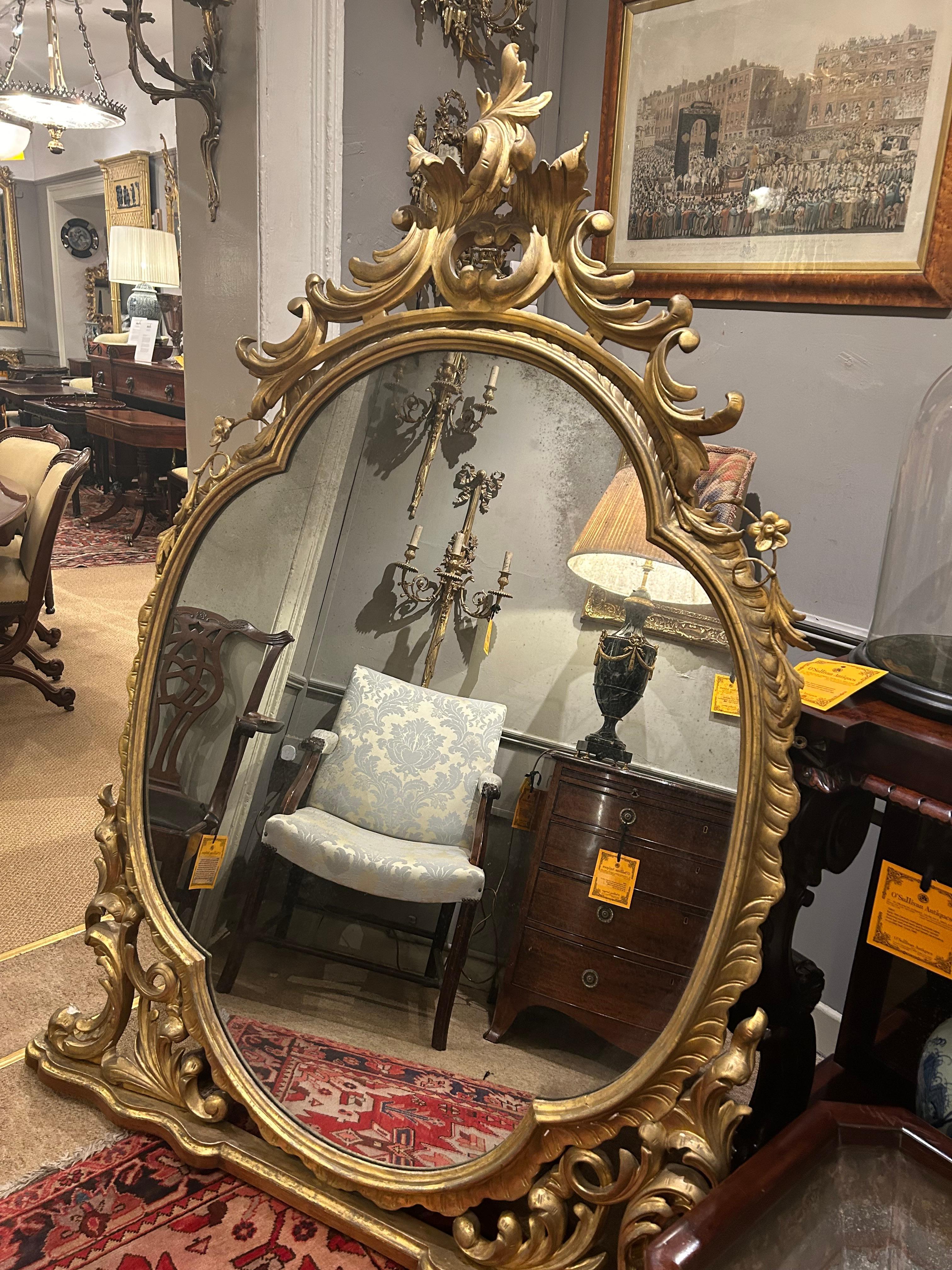 Regency Specchio da camino a trifoglio del XIX secolo in vendita