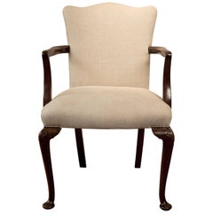 19th Century Queen Ann Camel Back Elbow Chair