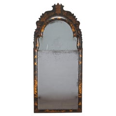 Miroir d'embarcadère en japanné du 19e siècle de Queen Anne