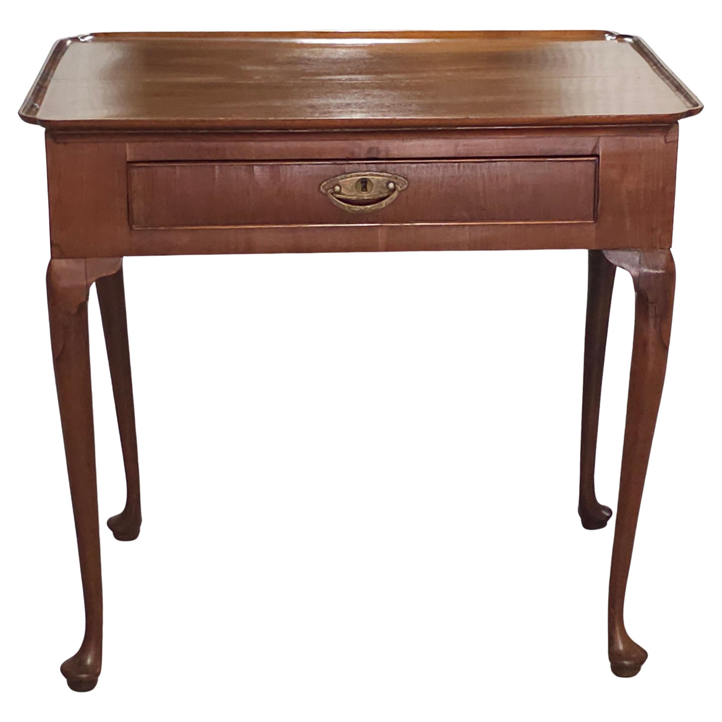 19th Century Queen Anne Mahogany Silver Table