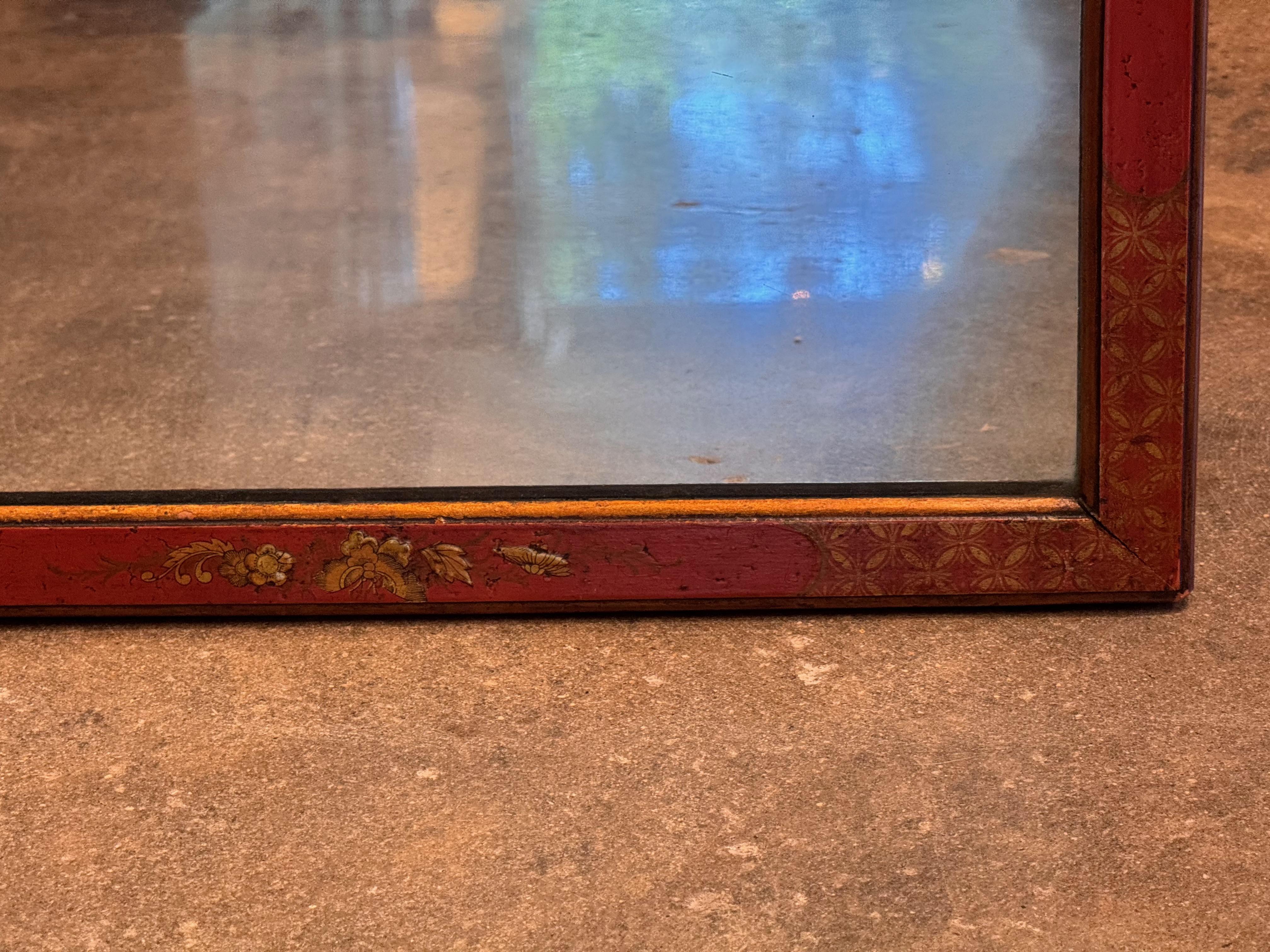 19th Century Queen Anne Style Chinoiserie Mirror 1