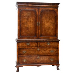 19th Century Queen Anne Style Petite Linen Press