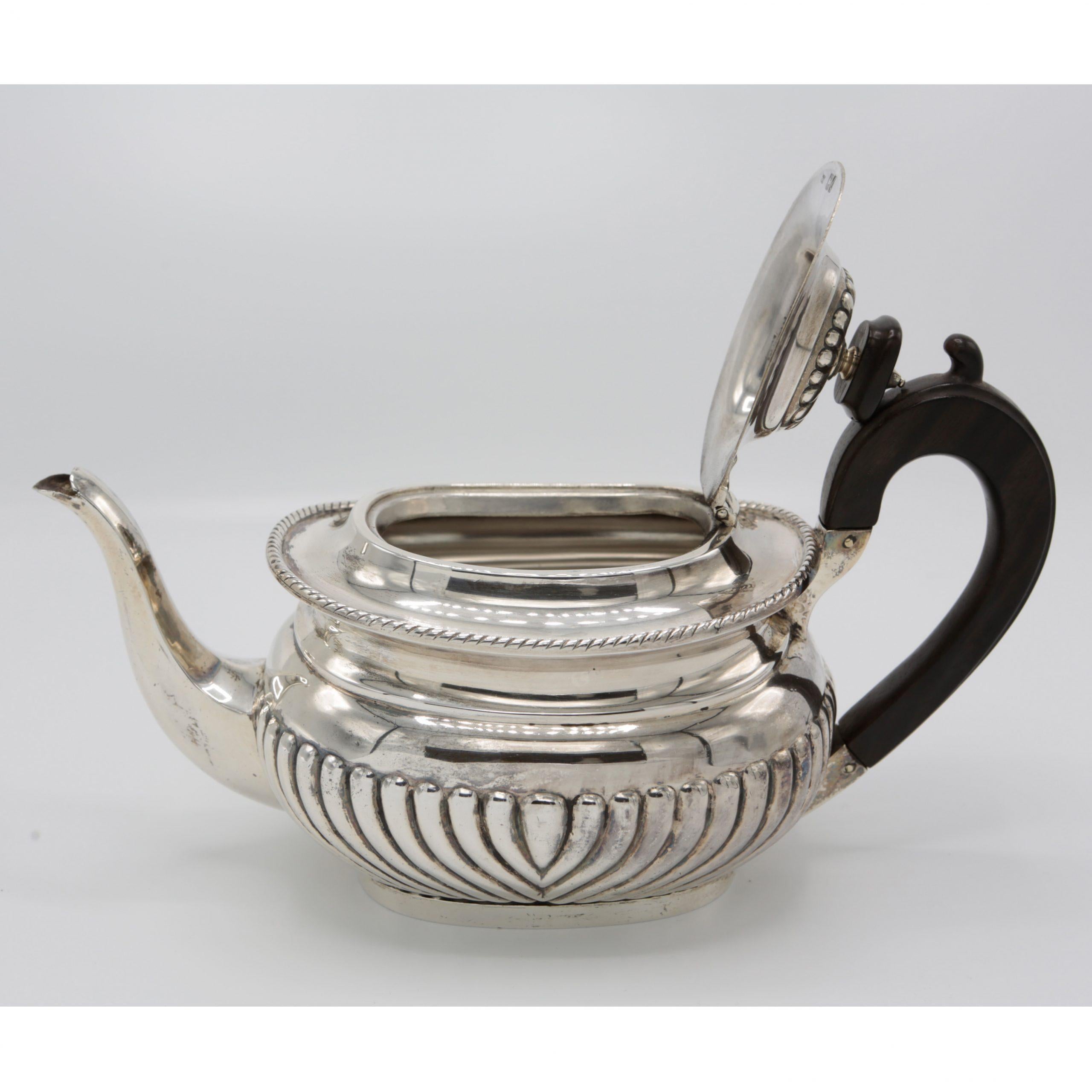 Late 19th Century 19th Century Queen Anne style Teapot, 925/- sterling silver, London For Sale