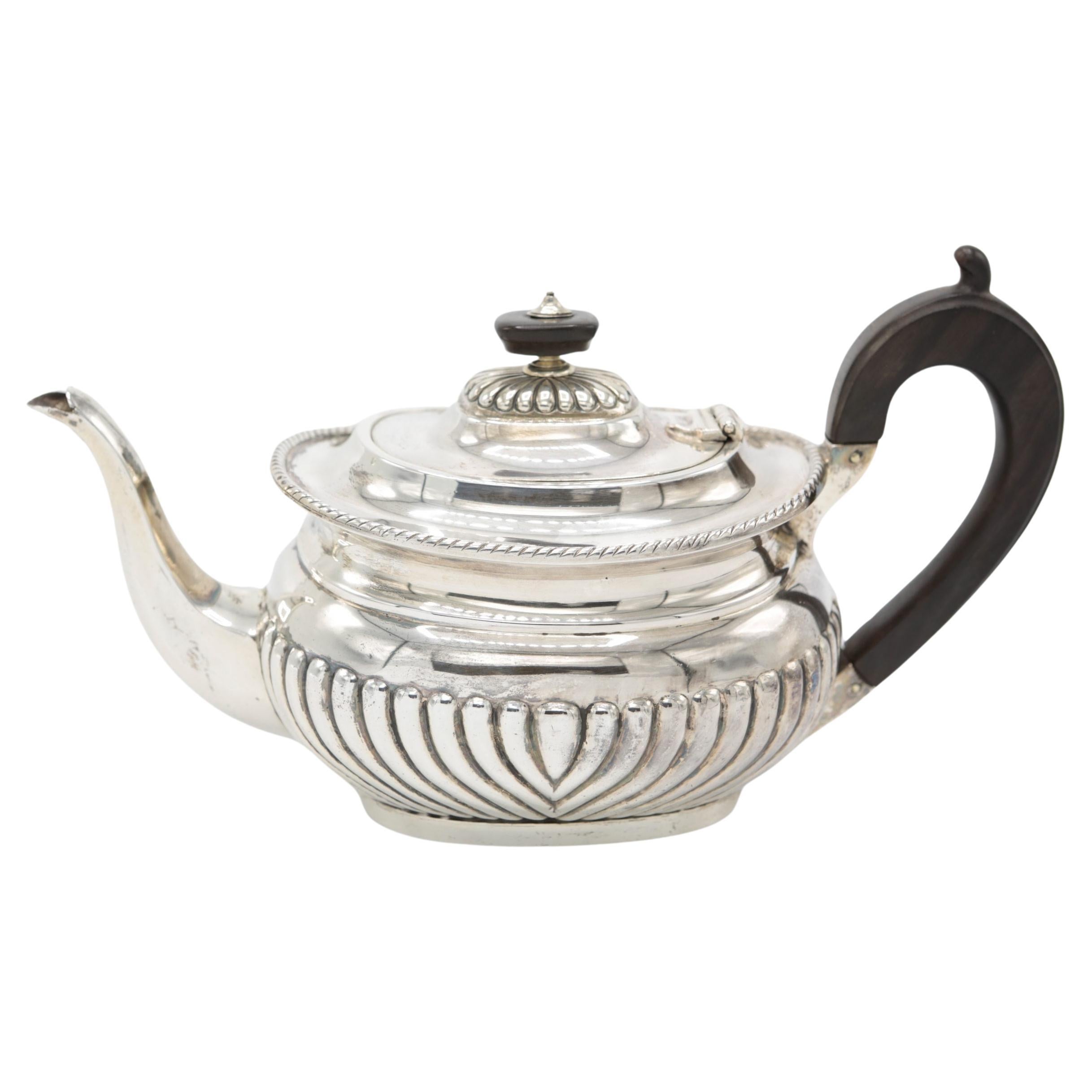 19th Century Queen Anne style Teapot, 925/- sterling silver, London For Sale