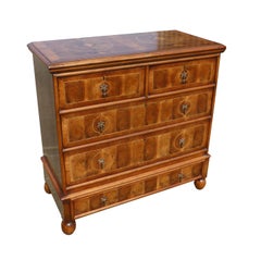 19th Century Queen Anne Style Walnut and Oyster Veneer Chest of Drawers