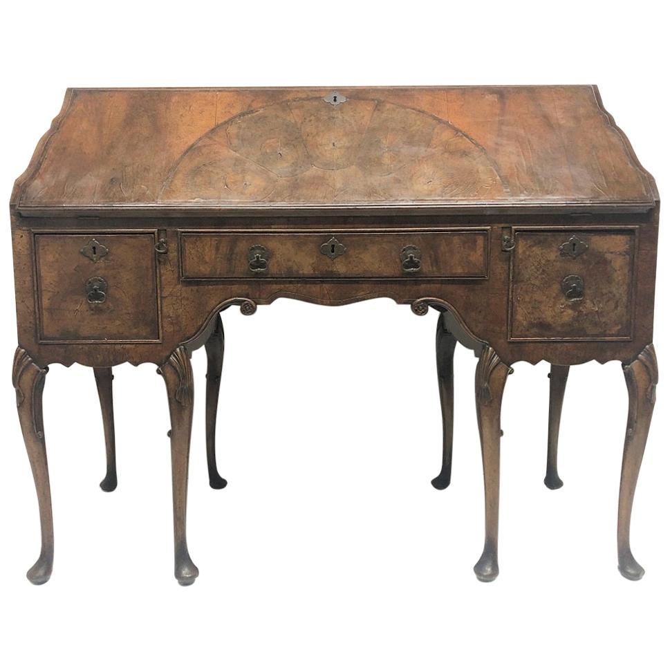 19th Century Queen Anne Style Walnut Inlaid Secretary For Sale