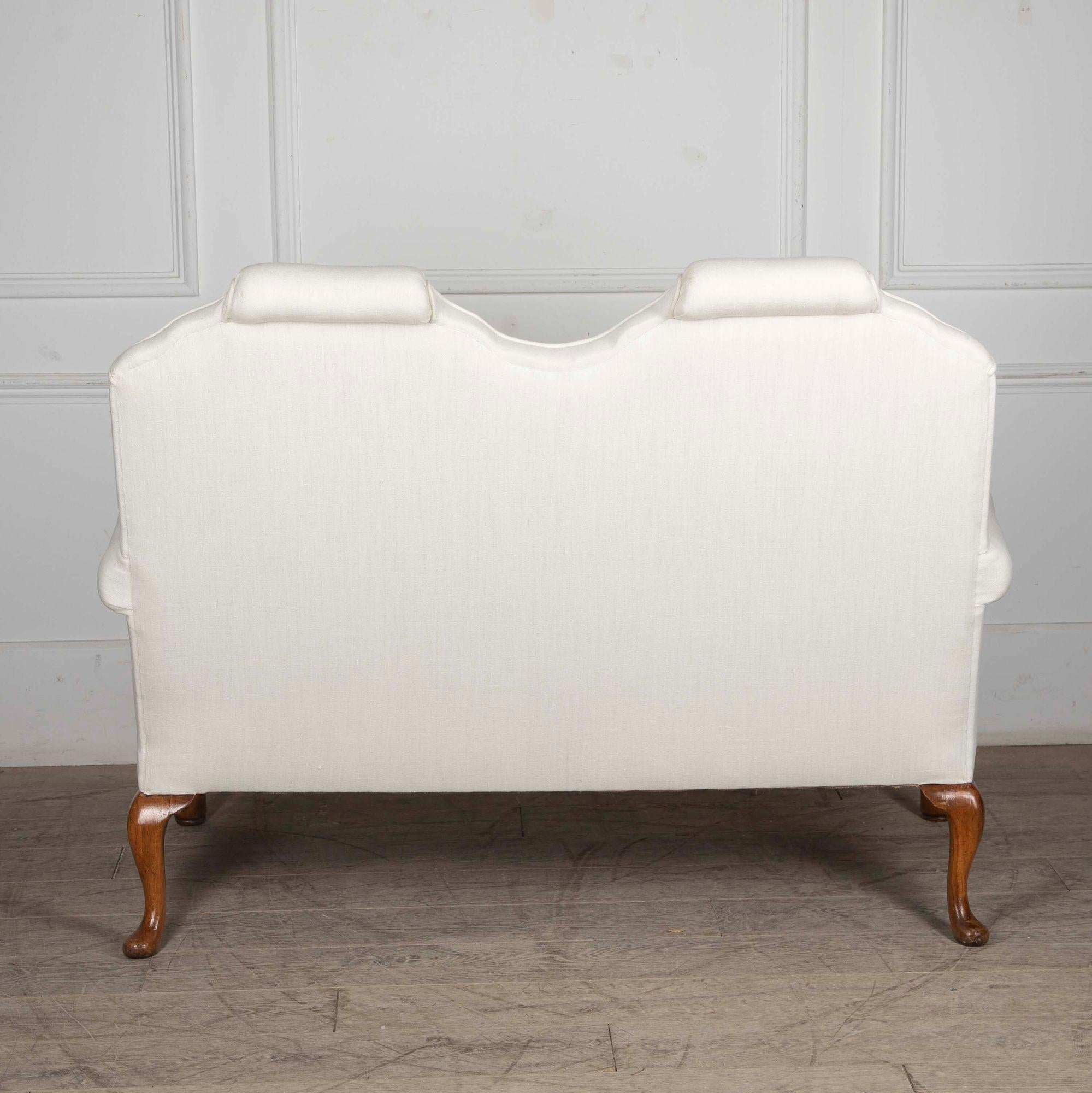 19th Century Queen Anne Style Walnut Sofa 2