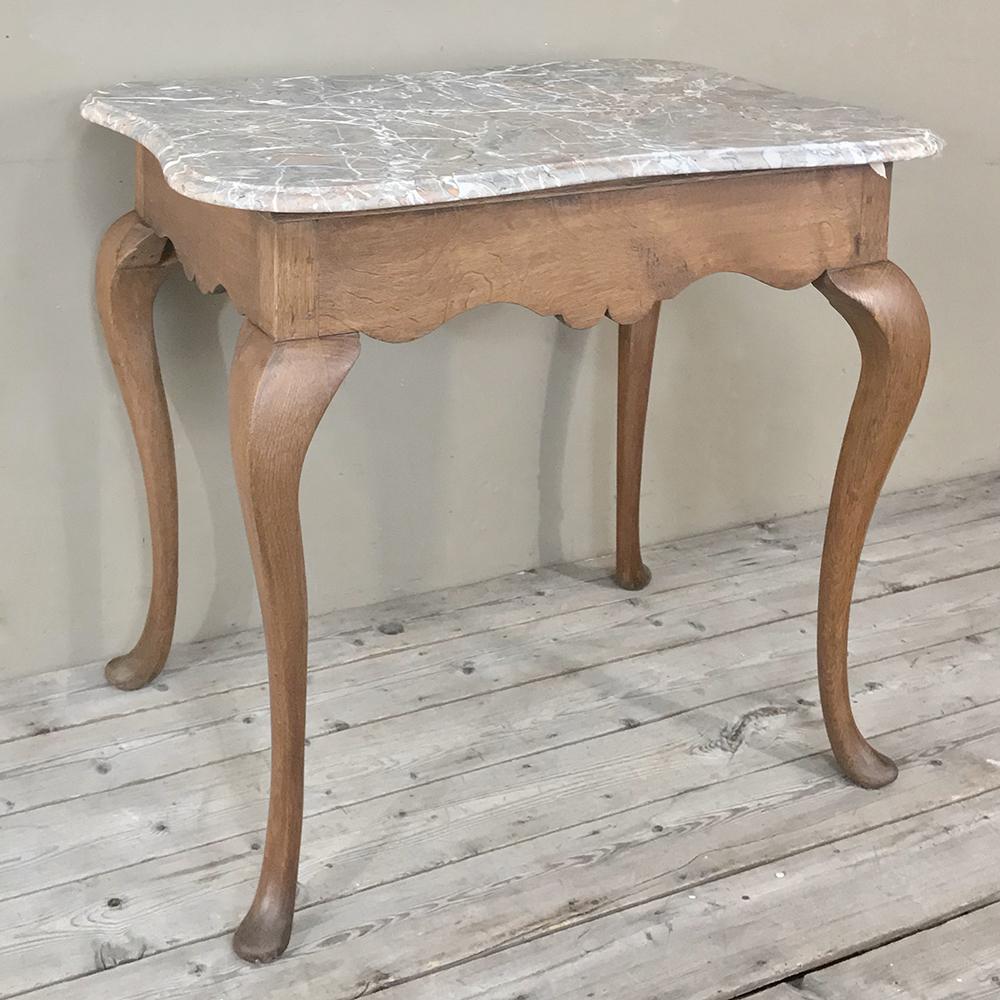 19th Century French Louis Philippe Walnut Marble Top Writing Table 7