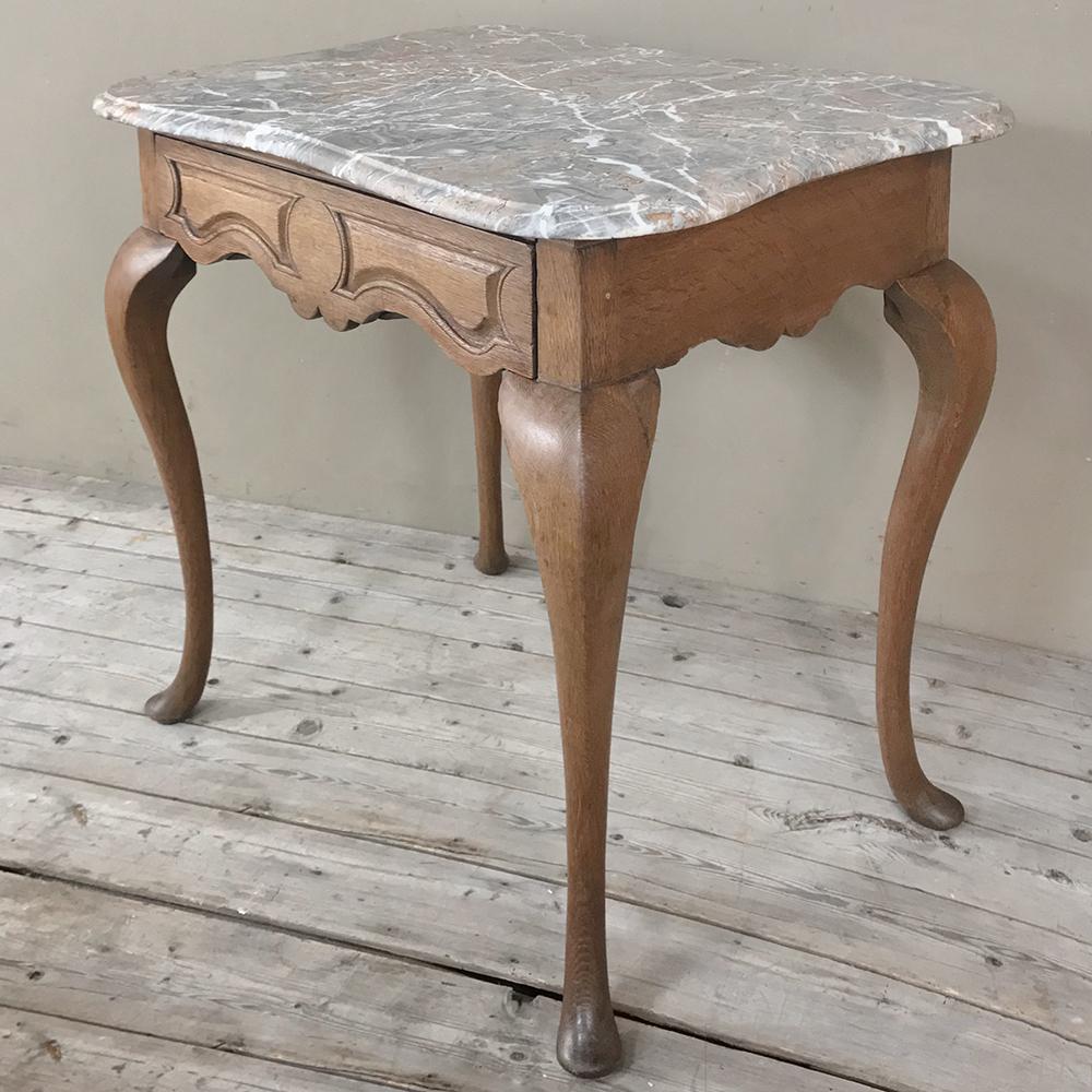 19th Century French Louis Philippe Walnut Marble Top Writing Table 1