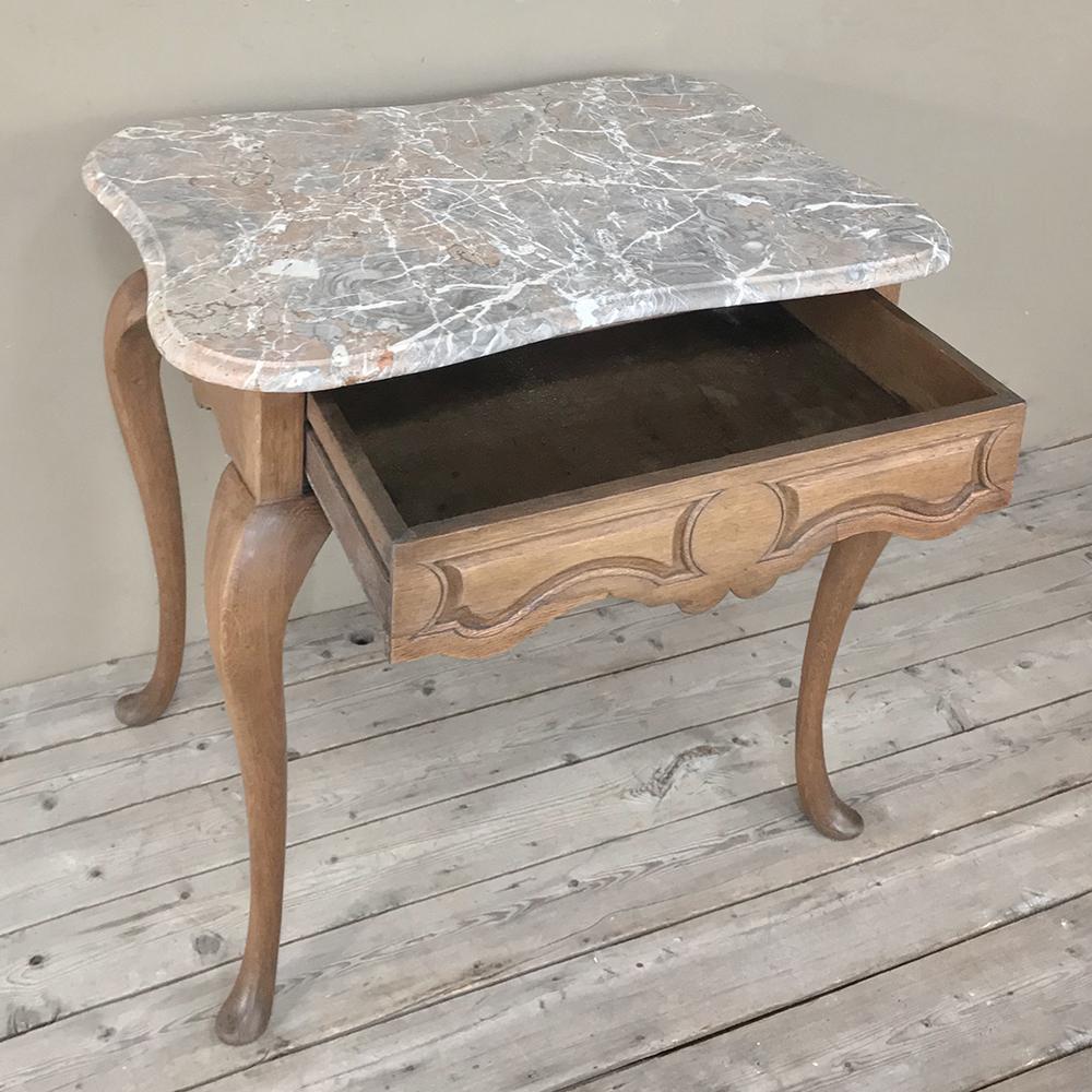 19th Century French Louis Philippe Walnut Marble Top Writing Table 2