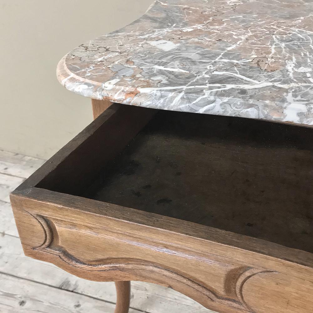 19th Century French Louis Philippe Walnut Marble Top Writing Table 3