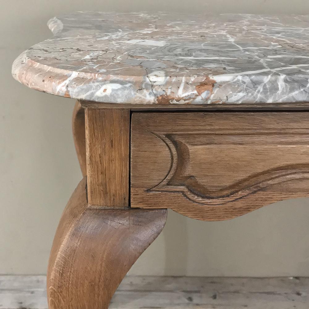19th Century French Louis Philippe Walnut Marble Top Writing Table 4