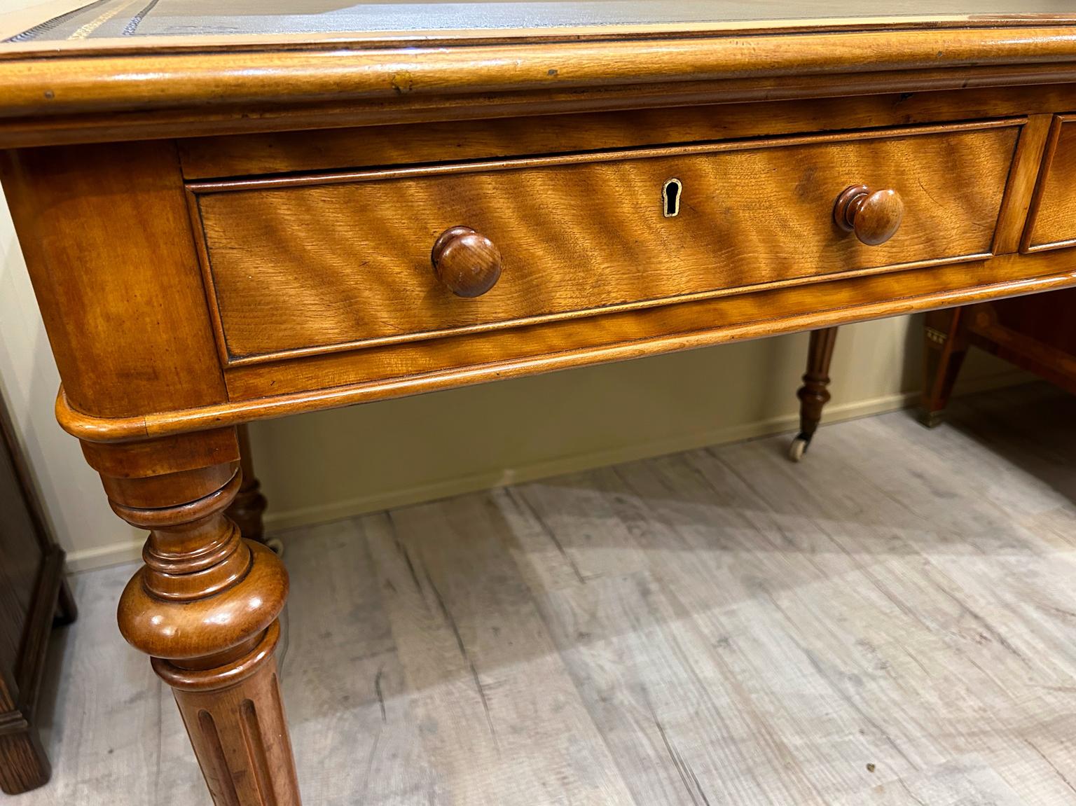 19th Century Quilted Birch Writing Table 1