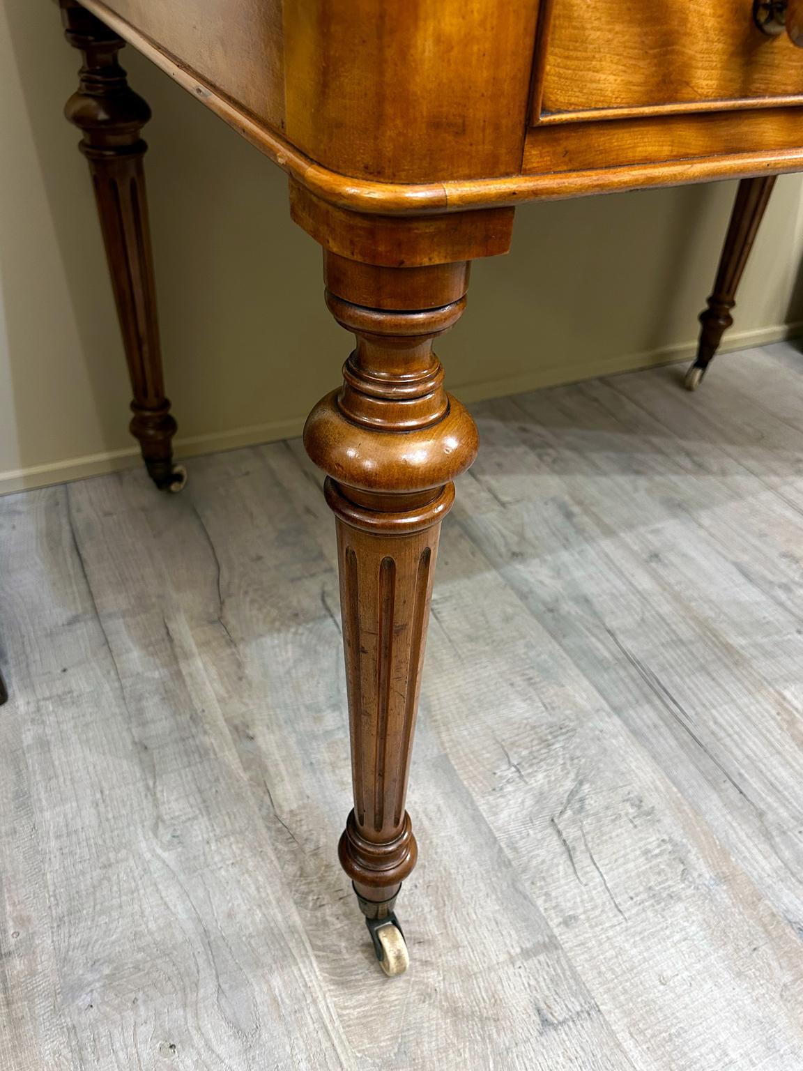 19th Century Quilted Birch Writing Table 2