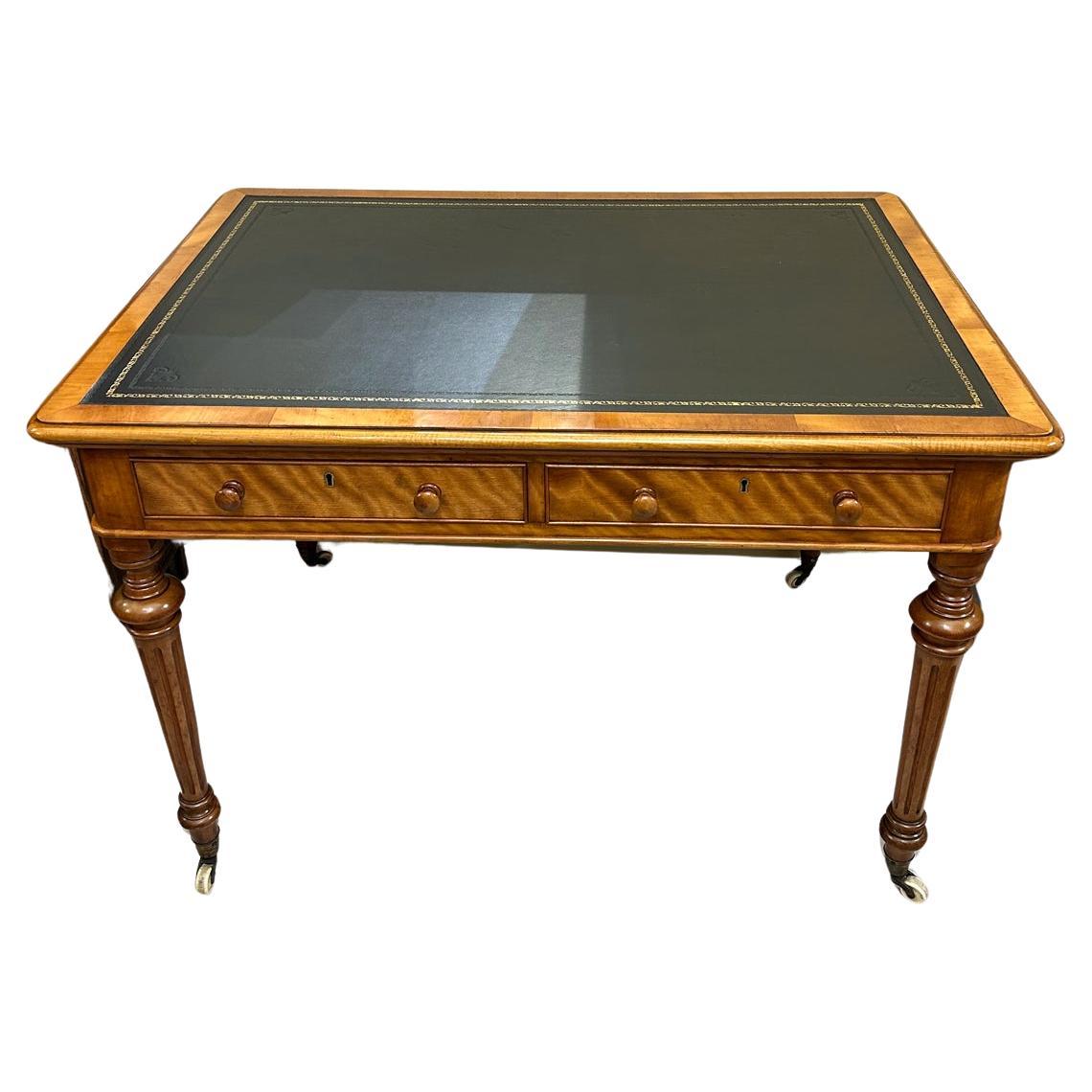 19th Century Quilted Birch Writing Table
