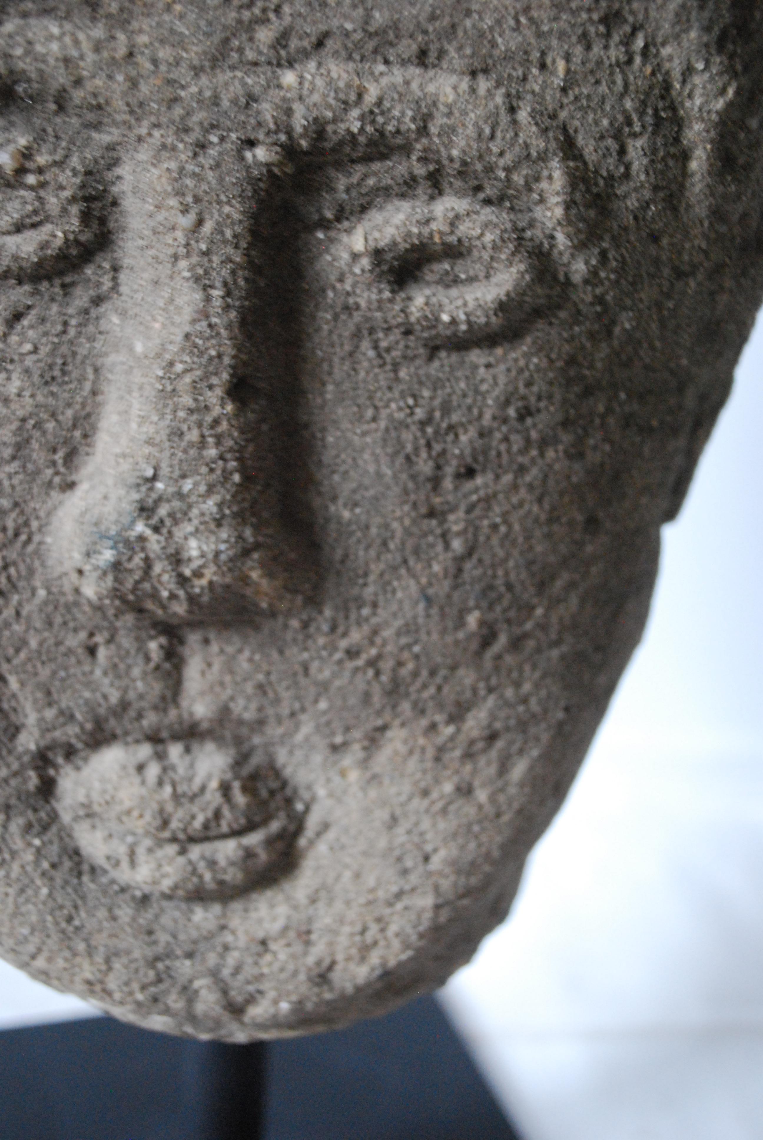 19th Century Quirky English Stone Head on Stand 8