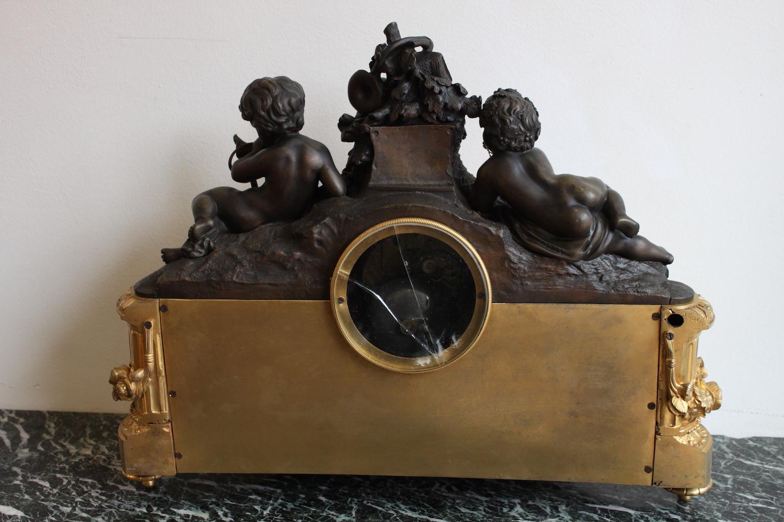 19th Century Raingo Gilt Bronze Clock 7