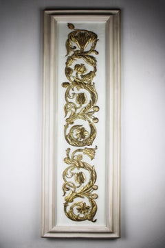 19th Century raised goldwork Embroidery stylized Foliage Flowers Fruits France