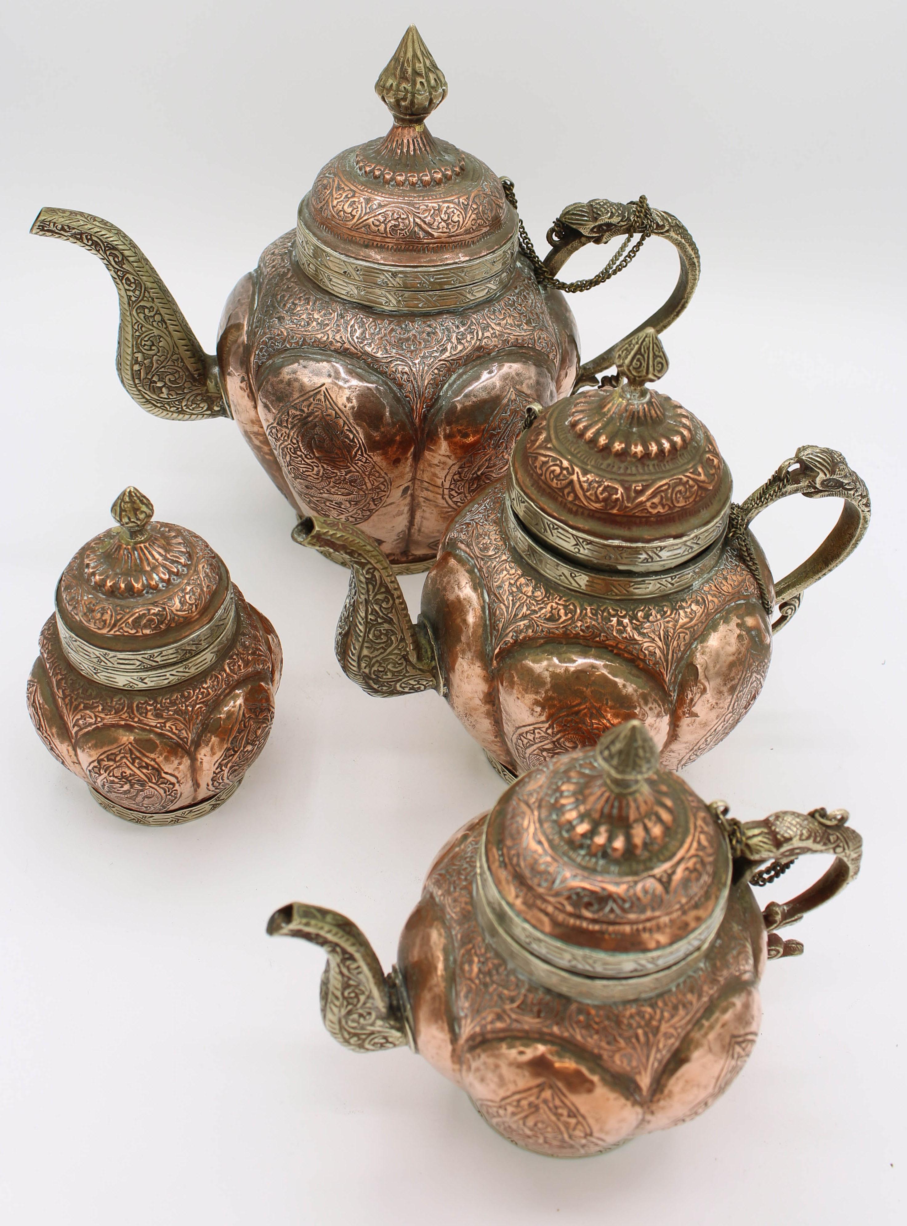Service à thé et café d'époque Raj du 19ème siècle, 4 pièces en vente 5