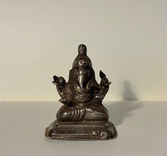 19th century Rajasthan Rare Votive Miniature Silver Figure of Ganesha