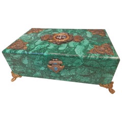 19th Century Rare and Large and Important Russian Malachite Presentation Box