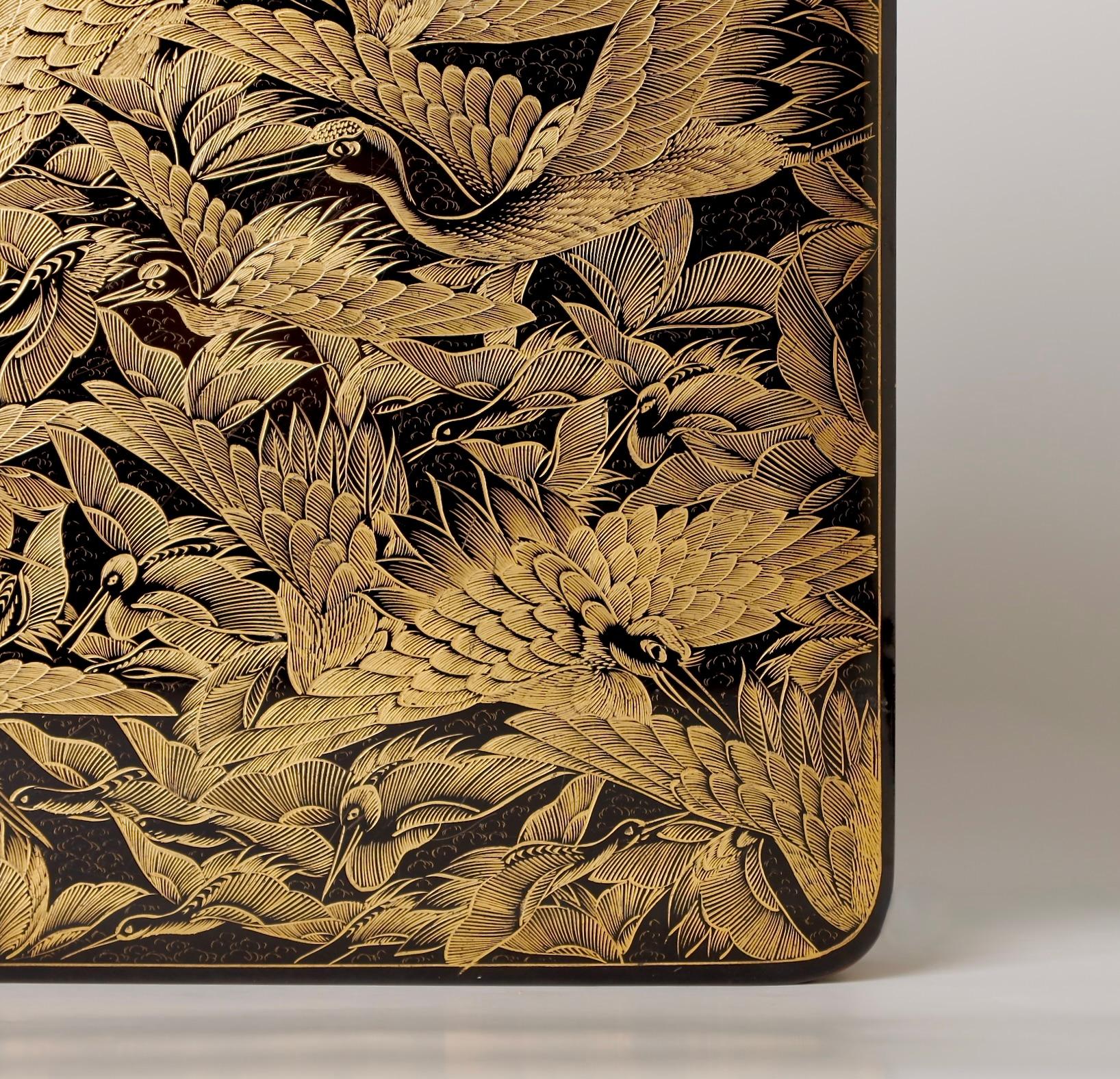 Japonais 19e siècle Rare et unique boîte en laque art déco en vente