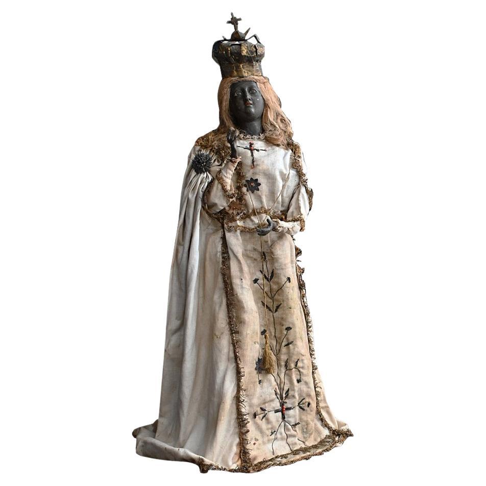 19th Century Rare Black Madonna Figure