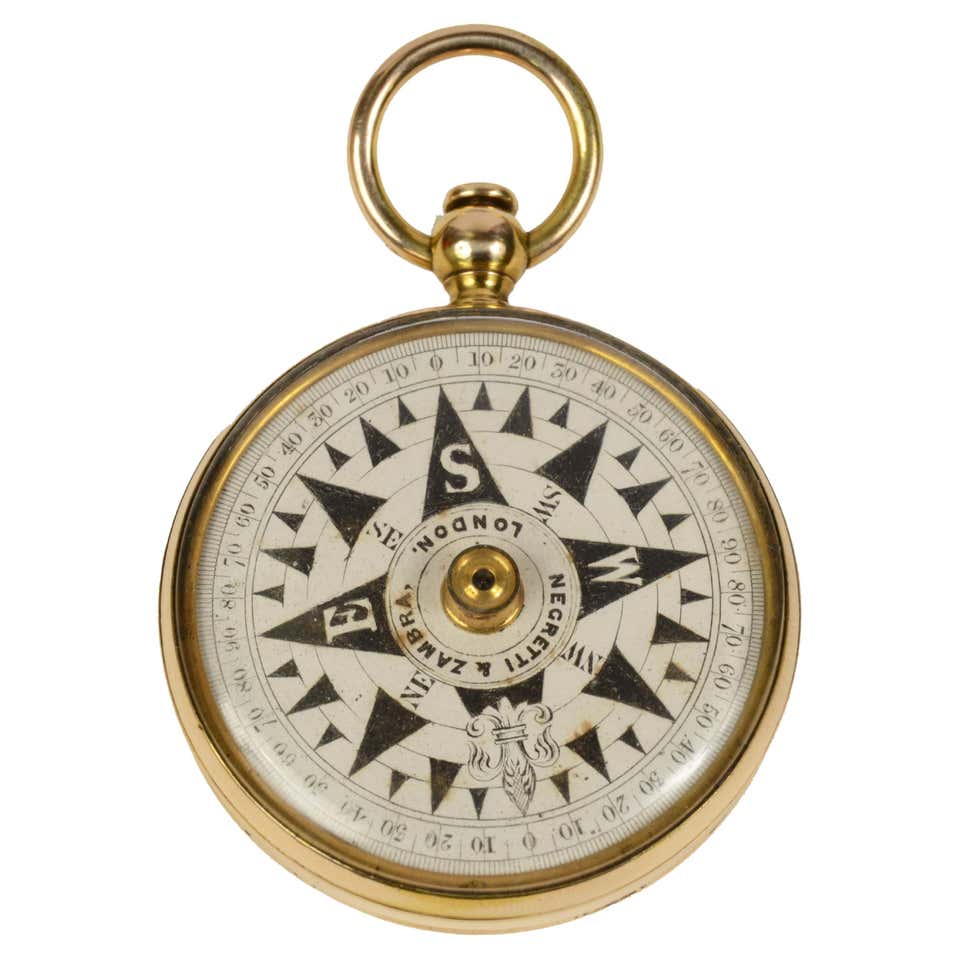 Vintage, Handheld Bearing Compass, English, Oak, Maritime, Navigation ...