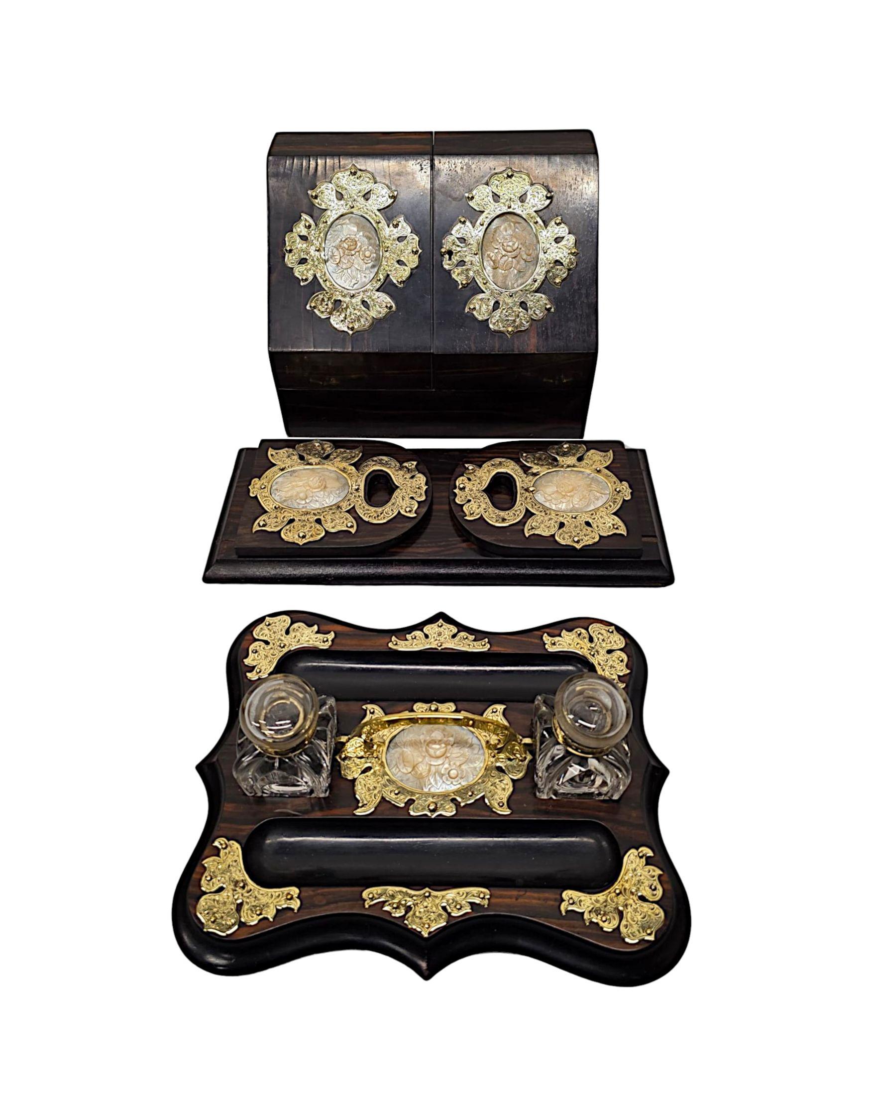 19th Century Rare Coromandel Desk Set For Sale 3