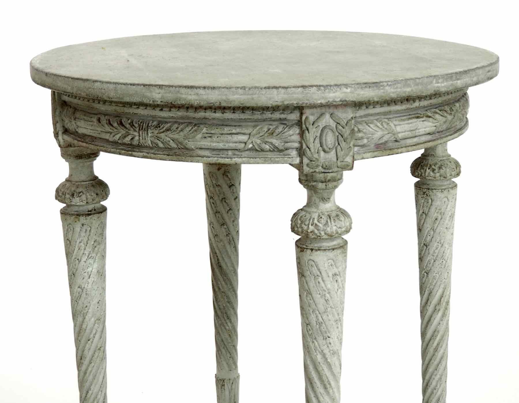 19th century rare freestanding Gustavian style centre table, with beautiful flower carvings.