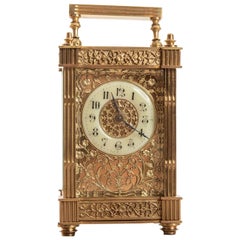 19th Century Rare French 8 Day Brass Cased Carriage Clock